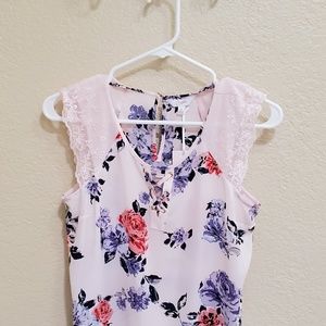 Candies Pink Sheer Camisole-Style Top